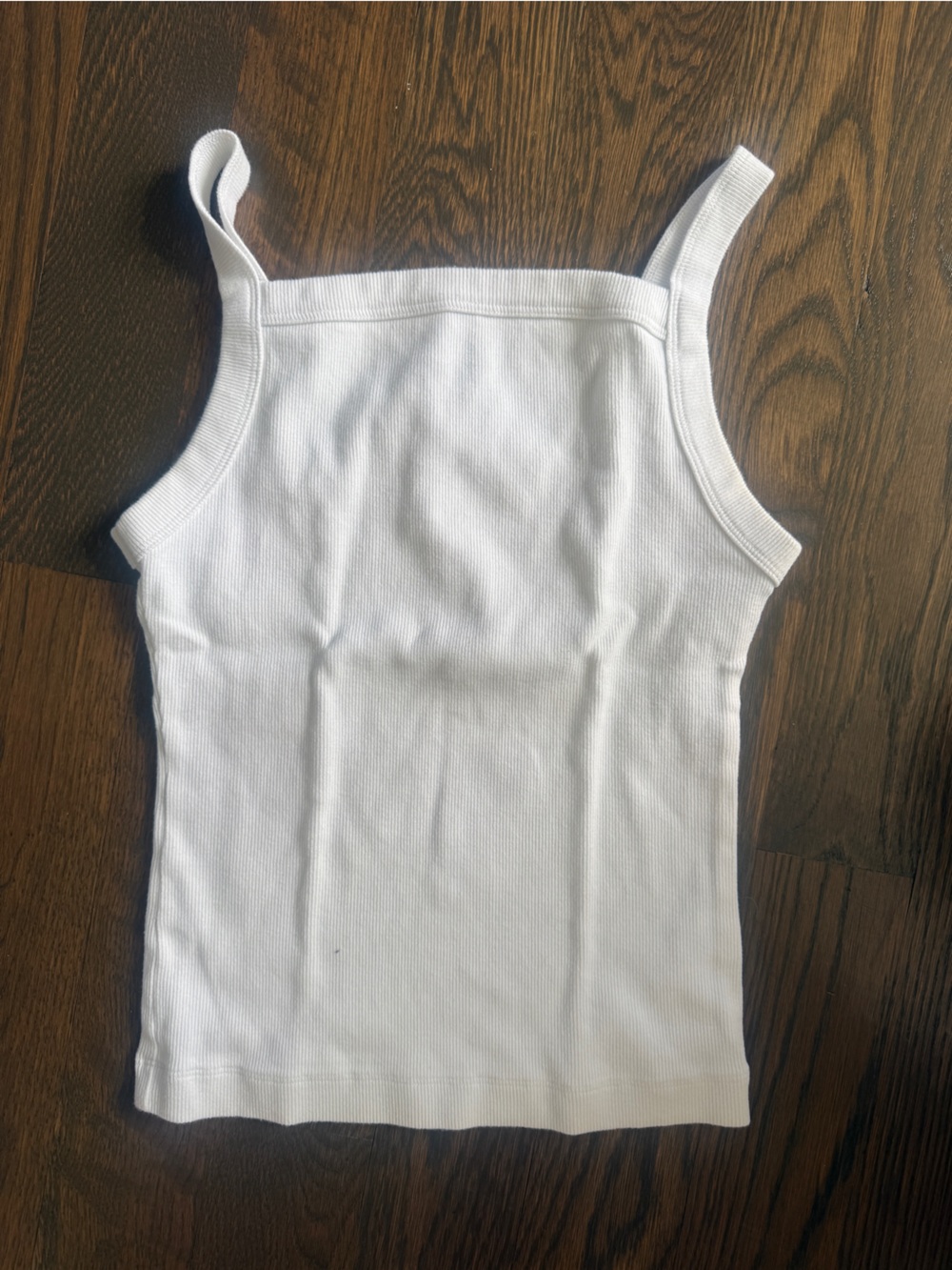 Abercrombie Essential Square Neck Rib Tank White Tuckable Women's S